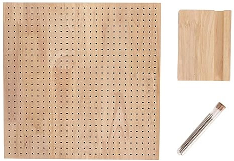 XHTLLO Blockierbrett aus Holz Mit 276 Löchern, Handgefertigtes Strickbrett Mit Stahlnadeln Und Nadeln Zum Häkeln, Große Häkelblockmatte aus Gummiholz