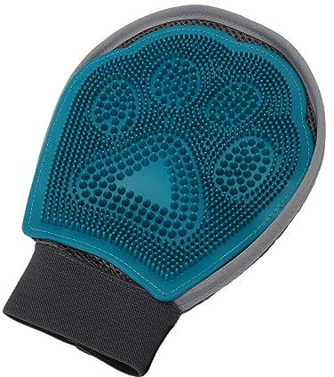 Akozon Fellpflegehandschuh für Haustiere, Doppelseitig Verstellbar, Handgelenkmassage, Tierhaarentferner, Handschuh für Katzen, Hunde, Fellpflegehandschuh