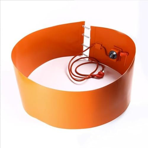 Calentador de Caucho de Silicona de Tambor de Metal con Termostato Giratorio Ajustable para Calentador de Banda de Aceite Industrial de Cubo Cinturón Calefactor de Tambor (Size:150L/250X 1520mm/2000W)