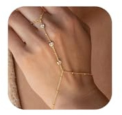 LILIE&WHITE Brazalete Dorado Mujer, Pulsera Dorada Elegante con Detalles Cristales, Regalo Original para Mujer, Pulseras de la Amistad y Cumpleaños