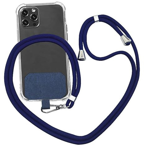 puyu zhe Universal Detachable Mobile Phones Crossbody Neck Cord Strap With Keychain And Patch,Adjustable Lanyard Compatible For Most Smartphones(Dark Blue)