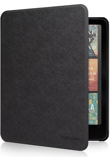 RSAquar Étui en Tissu Kindle Colorsoft Signature Edition et All-New Kindle Paperwhite (Sortie 2024), 7 Coque de Protection Slim avec Fonction Auto Réveil/Sommeil - Noir