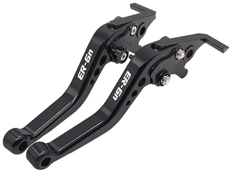 YUEYUEMOTO Accessori Moto Per ER6N ER6F ER-6N ER-6F 2006 2007 2008 CNC Alluminio Breve Regolabile Leva Frizione Freno Maniglia (Colore: Nero)