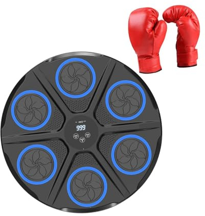 LeeQinersw Caja de música para Boxeo con Almohadilla de reacción y Objetivo para Entrenamiento en casa, Guantes para Adultos