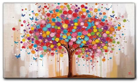 Giallobus - Quadro - 07 - Albero della gioia - Tela Canvas Telaio Standard - 100x60 - Pronto da appendere - Quadri moderni per la casa