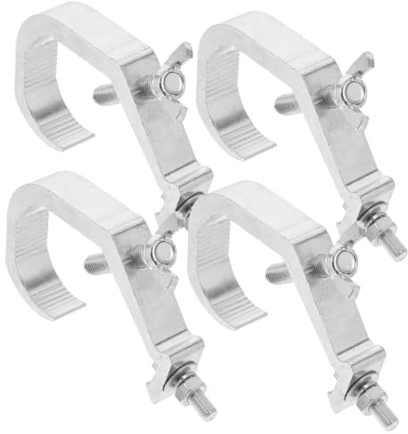 Amosfun 4pcs Light Hook Truss Clamps for Stage Lighting Aluminum Stage Light Clamps Hook for Outdoor Garden Indoor Installation