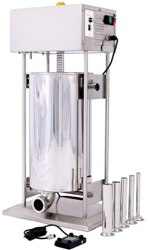 Insaccatrice elettrica per Salsicce da 20 Litri, in Acciaio Inox, con Controllo della velocità variabile e Tubi Multipli