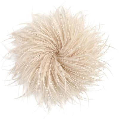 Baesics Federbrosche Damen - Feder Brosche zum Anstecken Ansteckblume | Aus echten Straußenfedern, federleicht und voluminös, 2-in-1 mit Nadel und Haarclip. Für Hochzeit, Fasching, Blazer, Kleid