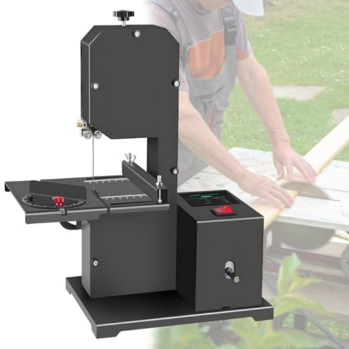 DOZPAL Sierra de Cinta de sobremesa Profesional, Sierra eléctrica de Escritorio para pequeños,máquina cortadora de láminas acrílicas, tableros de Madera y Espuma,Kit portátil de Mini Sierra de Cinta