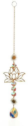 para Colgar Carillón De Viento Cristal Loto Elegante Atrapasueños De Loto como Adorno Y Regalo Que Atrapa La Luz, Adecuado para Ventanas, Jardines Y Porches