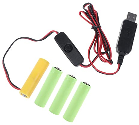 Nucelit Convertitore di alimentazione USB Batteria AA Sostituire 4 Pz 1.5V Batterie per Telecomando LED Luce Giocattolo Elettronico Usb