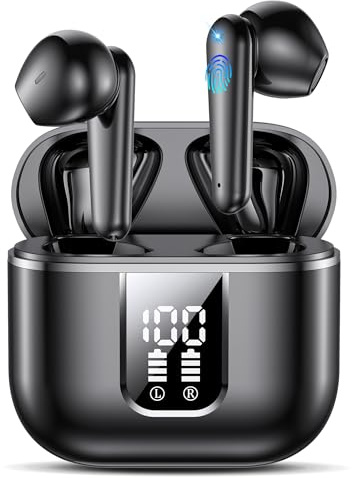 EUQQ Cuffie Bluetooth, 2026 Auricolari Bluetooth 5.3 Wireless In Ear LED Display 50 Ore Stereo HiFi Immersivo,Cuffiette con 4 Microfono Cancellazione ENC,IP7 Cuffiette Sport Earbuds