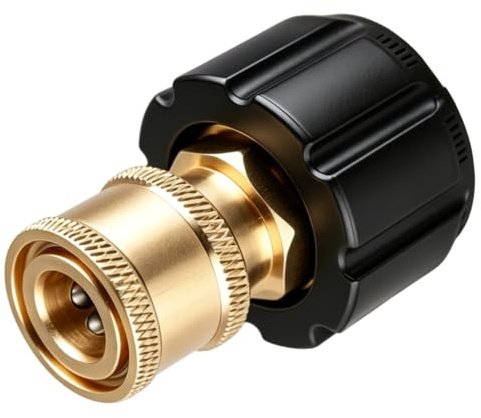 M22 Female to 1/4 Inch Quick Connect Pressure Washer Adapter, M22 14mm Inner Brass Internal Thread Coupler Socket for BOSTITCH Pressure Washer Gun Hose Coupling Fitting and Accessory Connection