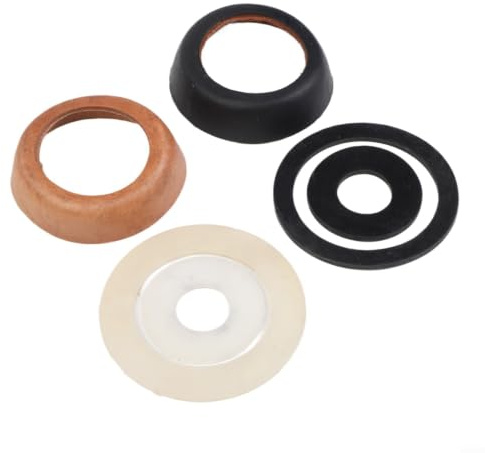 2 Sets Leder Manschetten für Handpumpe Typ 75 mit O-Ring Dichtungen, Kunstleder Kolbenhülsen Ersatzteil für Garten Brunnen Schwengelpumpe, Innen Durchmesser 53 mm Höhe 20 mm Schwarz Weiß