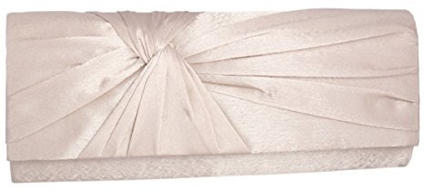 Adoptfade Damen Falten Lang Abendtasche Aus Satin, Champagne