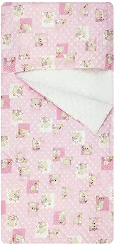 Sacco nanna per Bimbo e Bimba da 2 a 6 Anni - Tessuto Trapuntato 100% Cotone-Copertina Asilo-Orsetti e Api Rosa