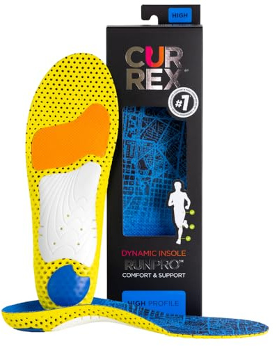 CURREX RunPro Insoles for Running Shoes, Arch Support Inserts to Help Reduce Fatigue, Prevent Injuries, Boost Performance for Men & Women (High Arch, Medium Size)