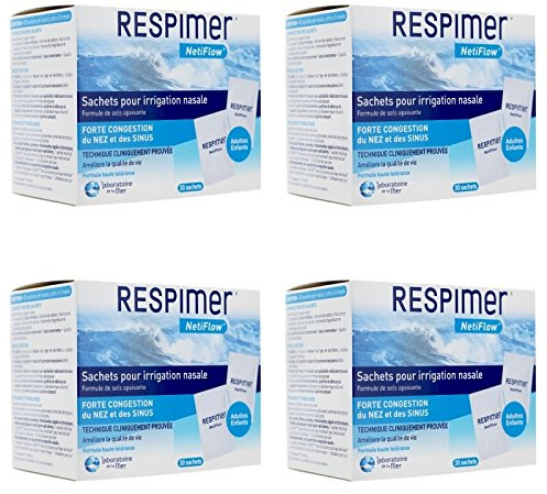 Laboratoire de la Mer Respimer Netiflow 30 Sachets pour Irrigation Nasale - Lot de 4