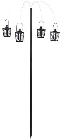 Esschert Design Windlichtpalme mit 4 Windlichtern, 62 x 62 x H143 cm, Metallstiel mit 4 Metalldrähten und Windlichtern, Gartendekoration, Gartenlicht