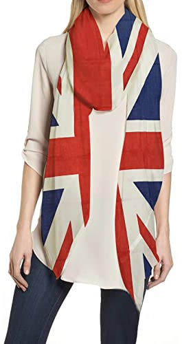 Lina & Lily Patriotic Flag Print Women's Scarf Shawl Wrap Lightweight (UK - red, white, blue)