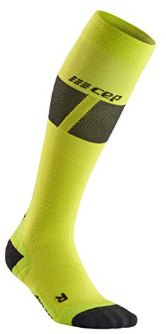 CEP – SKI Ultralight Socks Redesign für Damen | Innovative Skisocken für EIN besseres Fahrgefühl in Limettengrün/dunkelgrau | Größe III