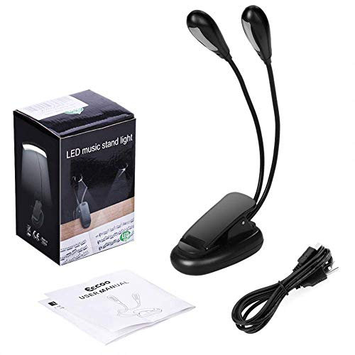 Lampe de lecture à 14 LED, rechargeable par USB, avec 3 modes de luminosité pour le soin des yeux, lampe de lecture avec 9 modes d’éclairage, 2 têtes, lampe de lecture flexible pour lecture au lit