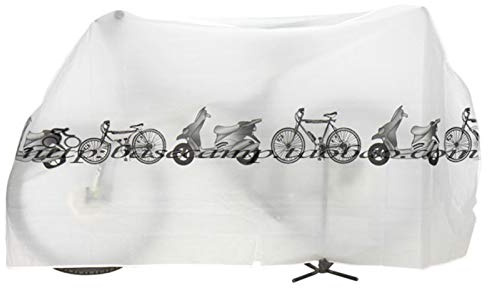 STTC Funda para Bicicleta para al Aire Libre, Impermeable contra Lluvia Agua Polvo Y Rayos Ultravioleta Cubierta de Bicicleta Funda Protectora Bici, 210x100cm,Blanco