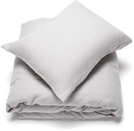 LinenMe Parure de lit Lin Lavé 100% - Housse de Couette 140x200 cm et 1 x Taies d'oreiller 50x70 cm