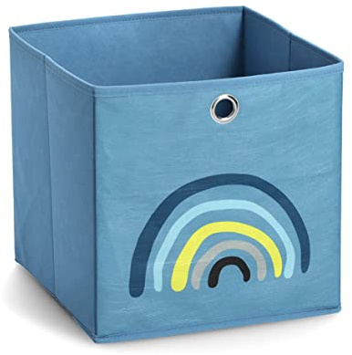 Zeller 14426 Aufbewahrungsbox Blue Rainbow, Vlies, blau, ca. 28 x 28 x 28 cm