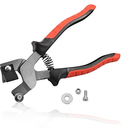 LEONTOOL Tile Cutting Plier with Replacement Blade, 8 Inch Tile Nippers with Plastic Breaker Bar and Wheeled Mosaic Nippers for Cutting Tiles Stained Glass Mosaic