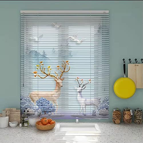 Brogtorl Rollo für Fenster ohne Bohren,Jalousien aus Aluminium,Jalousien für das Heimbüro,kein Bohren,Wird in verschiedenen Szenarien wie Küche,Schlafzimmer,Badezimmer usw. verwendet.