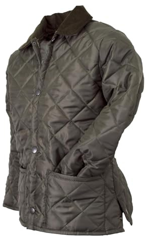 Walker and Hawkes - Kids' Quilted Bomber Husky Jacket - Oliva - 32 (12/13 Años)