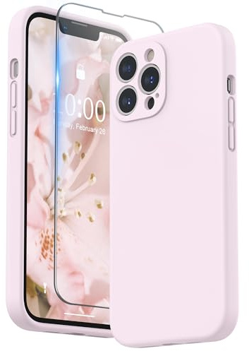 SURPHY für iPhone 13 Pro Max Hülle Silikon mit Displayschutzfolie | Robuste Silikonhülle mit integrierter Displayabdeckung und unabhängigen Schutz für das Kameramodul