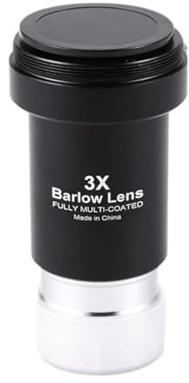 Bysameyee Barlow Lens 3X, 1.25 Inch Fully Multi-Coated Metal Barlow Lens with M42 Thread Camera Connect Interface for Telescope Eyepiece