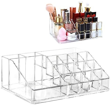 DGN 16 Fächern Lippenstift Organizer Acryl,Kosmetik Organizer Transparent,Schmink Aufbewahrung,Lippenstifthalter,Kosmetik Aufbewahrung,Makeup Organizer für Lippenstift Eyeliner Makeup Brush Nagelgel