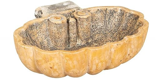 Biscottini Weihwasserkessel aus Marmor 56 x 48 x 16 cm, Sockel für Gartenbrunnen, Waschbecken für den Außenbereich, Stein, Pflanztopf für den Garten groß