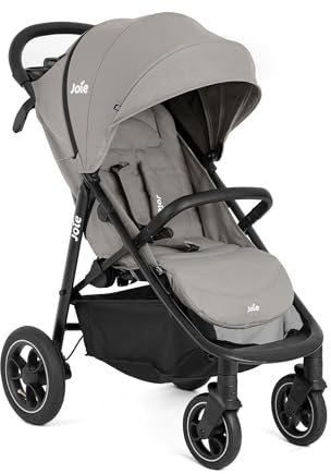 Buggy & Sportwagen der Marke Joie. Modell Buggy & Sportwagen Litetrax Pro Air bis 22 kg belastbar mit Luftreifen, Schieber-Ablagefach & Regenschutz - Pebble