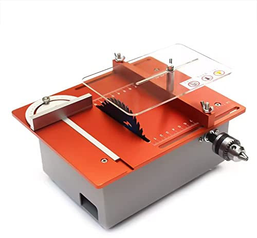 Precision Mini Electric Table Saw, 360W Desktop Compact Electric Table Saw with Liftable Saw Blade Dual Motor, Mini Table-Saw Handmade DIY Hobby Model Crafts Cutting Tool