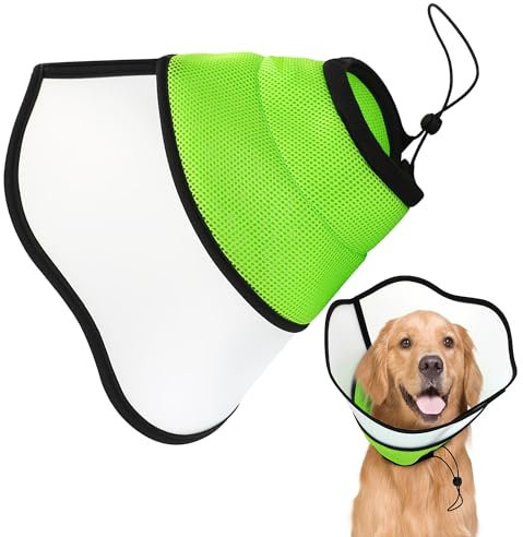 YUEMING Collare Elisabettiano Cane, Collari Protettivi e Coni Collare Protettivo Forma Cono per Cane Gatto Morbido con Fibbia Regolabile, Ferita Recupero Guarigione Collare Anti Morso o Leccata,M
