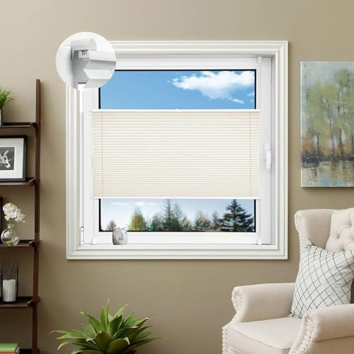 Faltrollo Klemmfix 35 x 50 cm Sichtschutz Und Blickdicht Easyfix Easyfix Faltrollo inkl. Zubehör für Schlafzimmer, Beige