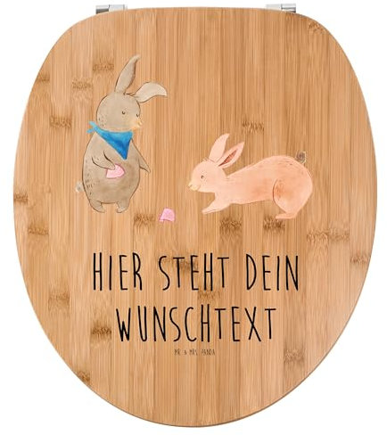 Mr. & Mrs. Panda Personalisierter WC Sitz Motiv Hasen Muschel - Personalisierte Geschenke, Freundin, Best Friends, WC-Sitz, Muttertag, Klobrille, Toilettendeckel, Klodeckel, Strand, mit Namen, Meer