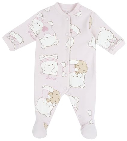 Chicco Tutina Con Apertura Davanti, Pigiama Bimba 0-24, Rosa (3-1M), 0 mesi, Designed in Italy