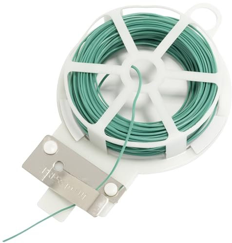 AERZETIX - C73805 - Rouleau Fil de Fer Souple de Jardin 20 m x 1 mm avec Protecteur en Plastique - Fil de Fer à torsader Flexible - Bande d'attache - ficelles et Fils d'attache - Couleur Vert