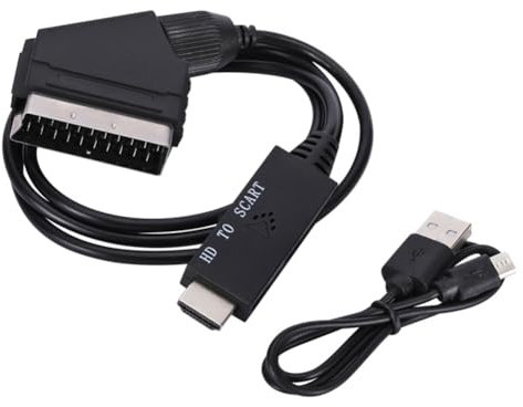 iFutniew Câble Adaptateur Faible Consommation D'Énergie avec Câble d'alimentation USB Compatible vers Adaptateur Audio Vidéo Péritel Plug et Play