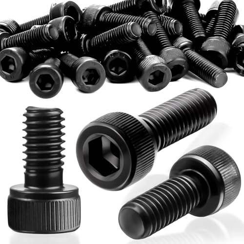 SWTYExt 20 Stk Zylinderschrauben M8x25mm Innensechskant Schrauben Schwarz | M8 Zylinderkopfschrauben, DIN 912, Inbusschrauben, Kohlenstoffstahl, Gewindeschrauben, Sechskantschrauben, für Reparieren