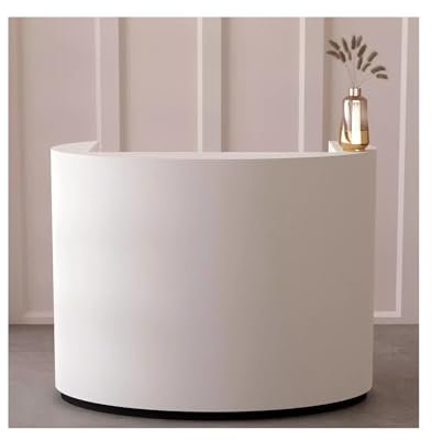 HLZLPYFC Empfangstheke Halbrunder Empfangstresen mit Theke, moderner Bürotresen, für Einzelhandelskasse, Lobby, Laden, Salon(Color:Black,Size:31.4x19.6x39.3in)