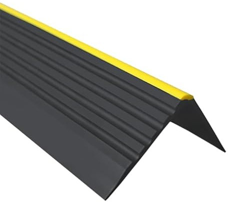 Treppenkantenprofil Selbstklebend PVC Kunststoff Antirutsch-Profil Winkelprofil 55x40mm RD-ON, Schwarz, 80cm