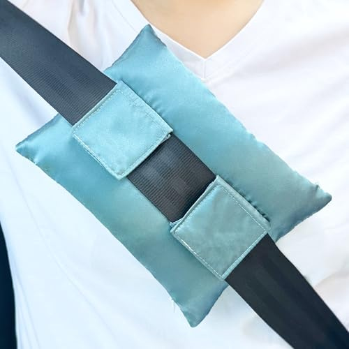HapiPoppy Port Pillows Chemo Port Pillow for Seatbelt Pacemaker Chest Protector Chemo Patients Cancer Open-Heart Incision Recovery Post Surgery Support Cushion Gifts, Silky Satin Turquoise