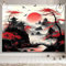 APROPHIC Tapisserie Murale Pour Chambre à Coucher Forêt Noir et Blanc Aquarelle Paysage Tapisserie Arbres Coucher de Soleil Sombre Grande Tapisserie Salon Esthétique Art Déco 150 x 130 cm