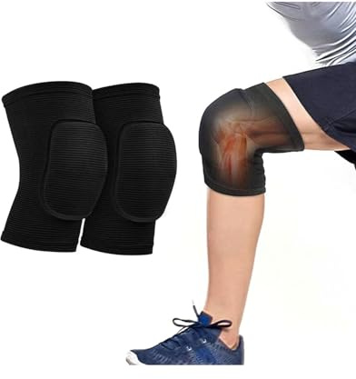 KGDUYC 2 Pack Knee Pads, Volleyball Knee Pads, Soft Knee Pads, Elastic Knee Pads Unisex Anti-Slip Knee Pads for Dance, Football, Volleyball, Basketball, Yoga